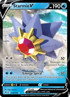 Starmie V card from Astral Radiance, number 030/189