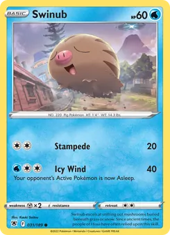 Swinub card from Astral Radiance, number 031/189