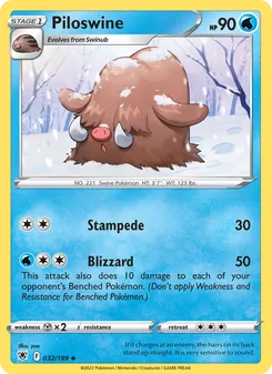 Piloswine card from Astral Radiance, number 032/189