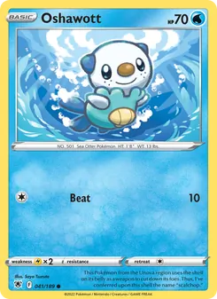Oshawott card from Astral Radiance, number 041/189