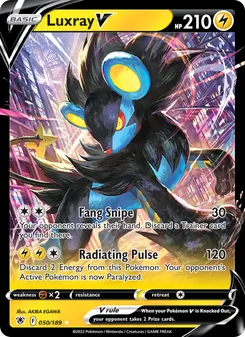 Luxray V card from Astral Radiance, number 050/189