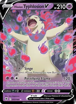 Hisuian Typhlosion V card from Astral Radiance, number 053/189
