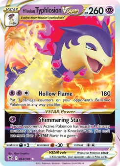 Hisuian Typhlosion VSTAR card from Astral Radiance, number 054/189