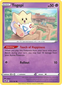 Togepi card from Astral Radiance, number 055/189