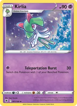 Kirlia card from Astral Radiance, number 061/189