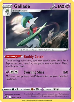 Gallade card from Astral Radiance, number 062/189