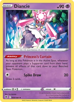 Diancie card from Astral Radiance, number 068/189