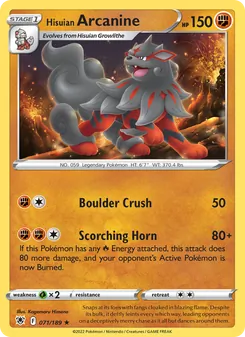 Hisuian Arcanine card from Astral Radiance, number 071/189