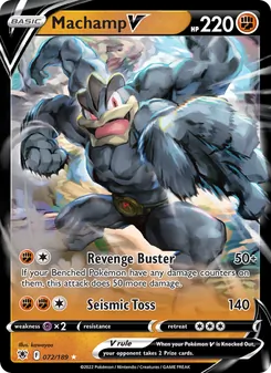Machamp V card from Astral Radiance, number 072/189