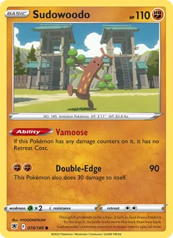 Sudowoodo card from Astral Radiance, number 074/189