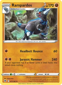 Rampardos card from Astral Radiance, number 077/189
