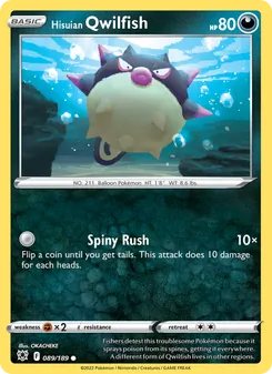Hisuian Qwilfish card from Astral Radiance, number 089/189