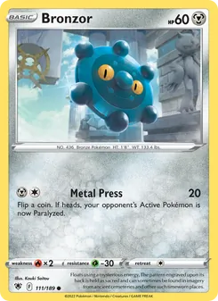 Bronzor card from Astral Radiance, number 111/189