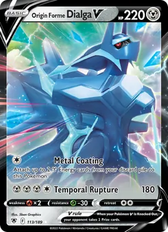 Origin Forme Dialga V card from Astral Radiance, number 113/189