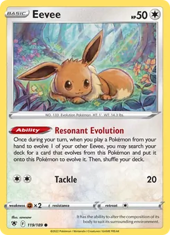 Eevee card from Astral Radiance, number 119/189