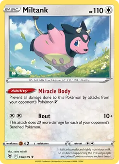 Miltank card from Astral Radiance, number 126/189