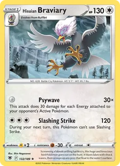Hisuian Braviary card from Astral Radiance, number 132/189