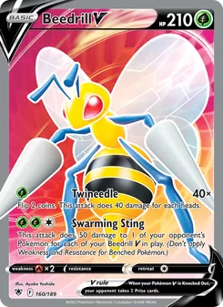 Beedrill V card from Astral Radiance, number 160/189