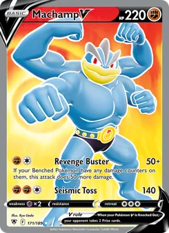 Machamp V card from Astral Radiance, number 171/189