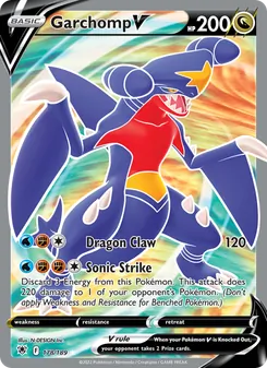 Garchomp V card from Astral Radiance, number 178/189
