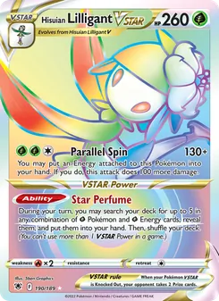Hisuian Lilligant VSTAR card from Astral Radiance, number 190/189