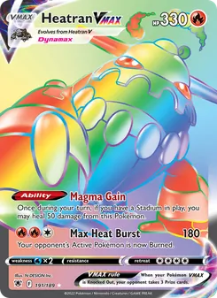Heatran VMAX card from Astral Radiance, number 191/189