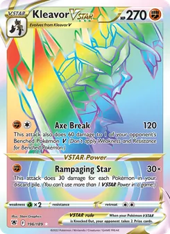 Kleavor VSTAR card from Astral Radiance, number 196/189