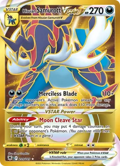 Hisuian Samurott VSTAR card from Astral Radiance, number 209/189