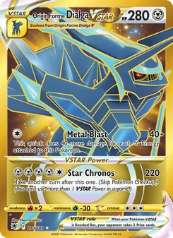 Origin Forme Dialga VSTAR card from Astral Radiance, number 210/189