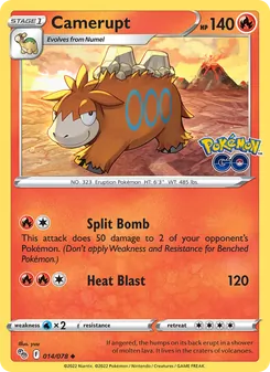 Camerupt card from Pokémon GO, number 014/78