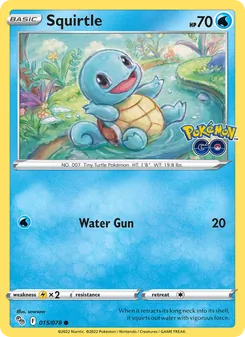 Squirtle card from Pokémon GO, number 015/78