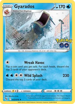 Gyarados card from Pokémon GO, number 022/78