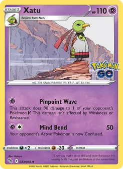 Xatu card from Pokémon GO, number 033/78