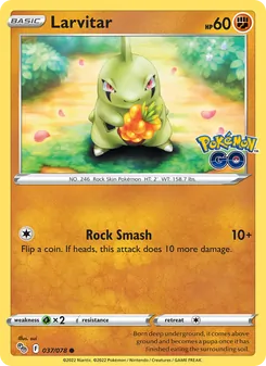 Larvitar card from Pokémon GO, number 037/78