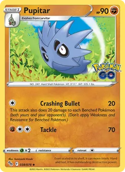 Pupitar card from Pokémon GO, number 038/78