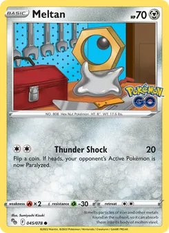 Meltan card from Pokémon GO, number 045/78