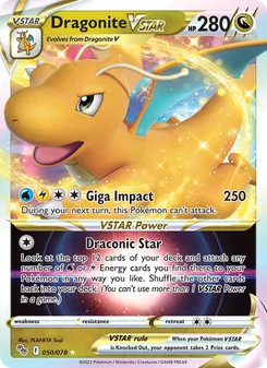 Dragonite VSTAR card from Pokémon GO, number 050/78
