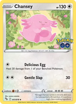 Chansey card from Pokémon GO, number 051/78