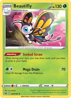 Beautifly card from Lost Origin, number 008/196