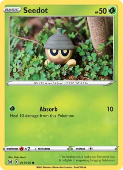 Seedot card from Lost Origin, number 011/196
