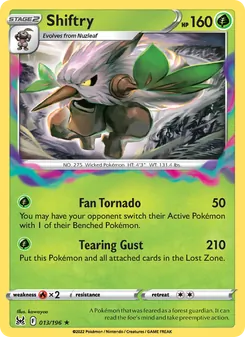 Shiftry card from Lost Origin, number 013/196