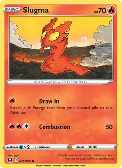 Slugma card from Lost Origin, number 021/196