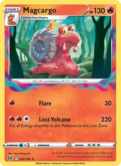 Magcargo card from Lost Origin, number 022/196