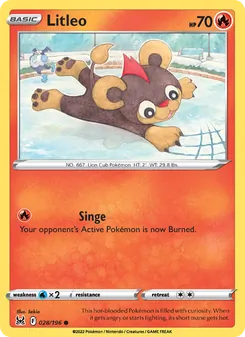 Litleo card from Lost Origin, number 028/196