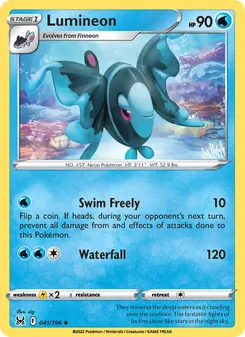 Lumineon card from Lost Origin, number 041/196