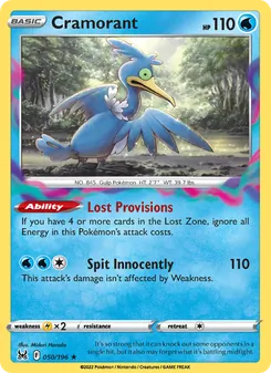 Cramorant card from Lost Origin, number 050/196