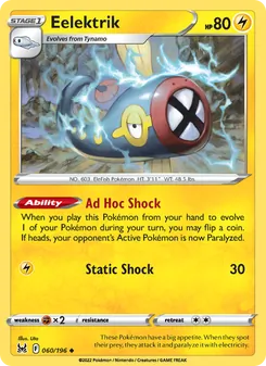 Eelektrik card from Lost Origin, number 060/196