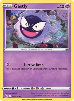 Gastly card from Lost Origin, number 064/196