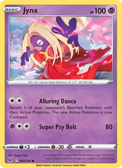 Jynx card from Lost Origin, number 068/196