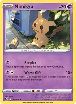 Mimikyu card from Lost Origin, number 080/196